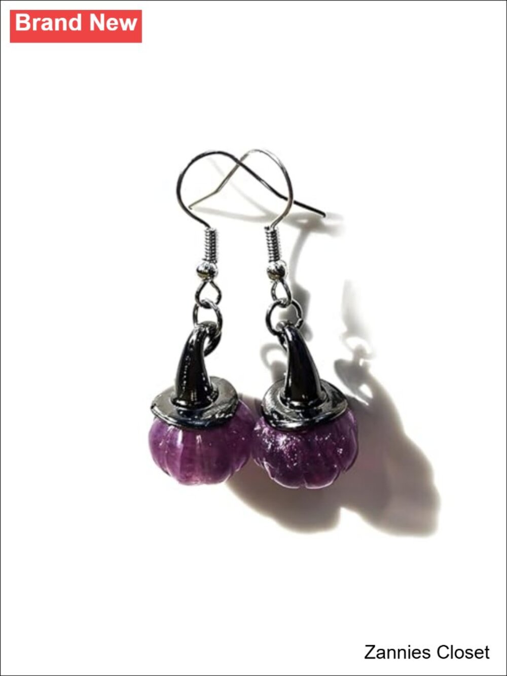 👻 Handmade 3D Pumpkin Witch Hat Drop Dangle Earrings Fall Halloween